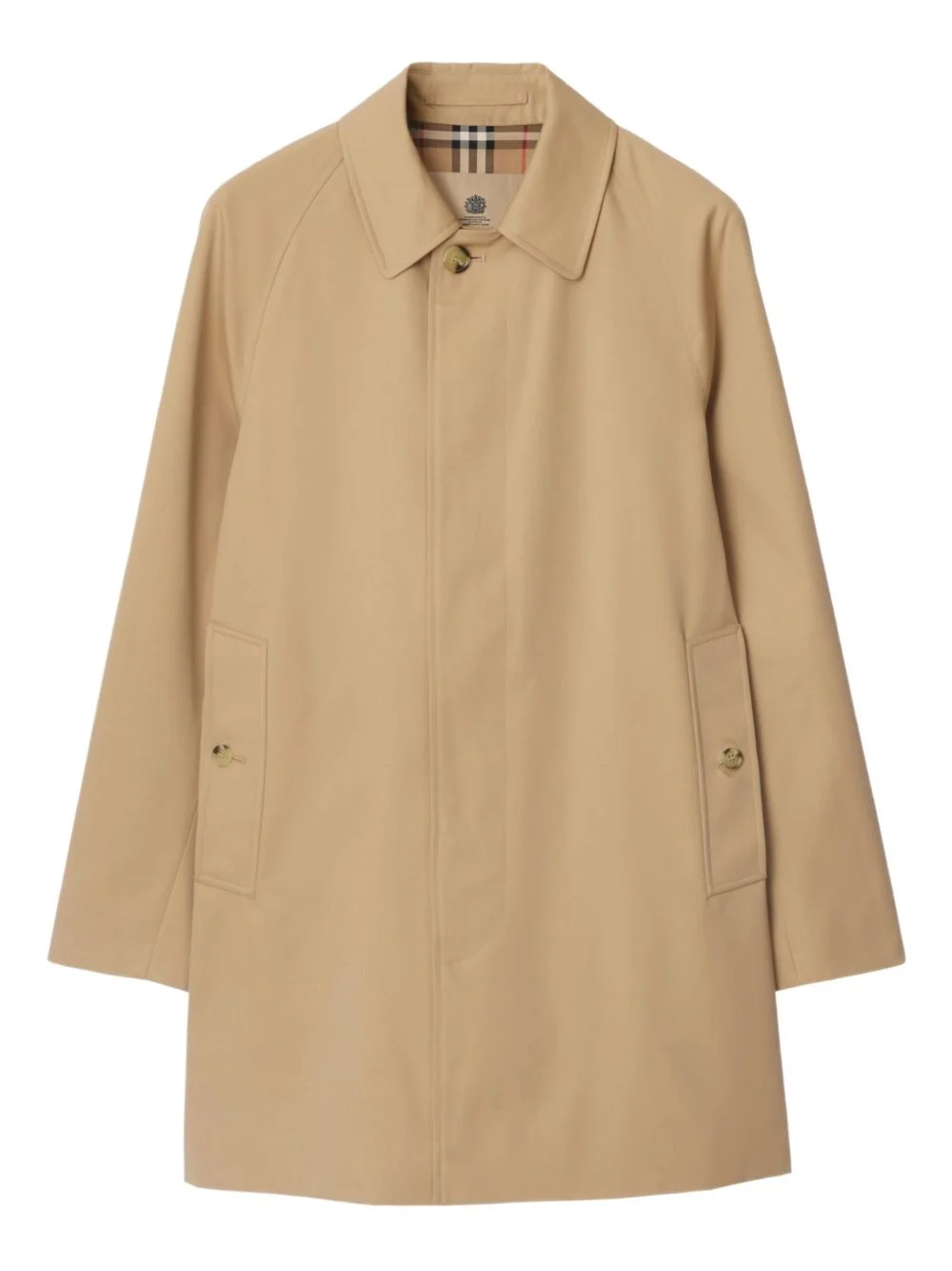 raglan-sleeve button trench coat - 1