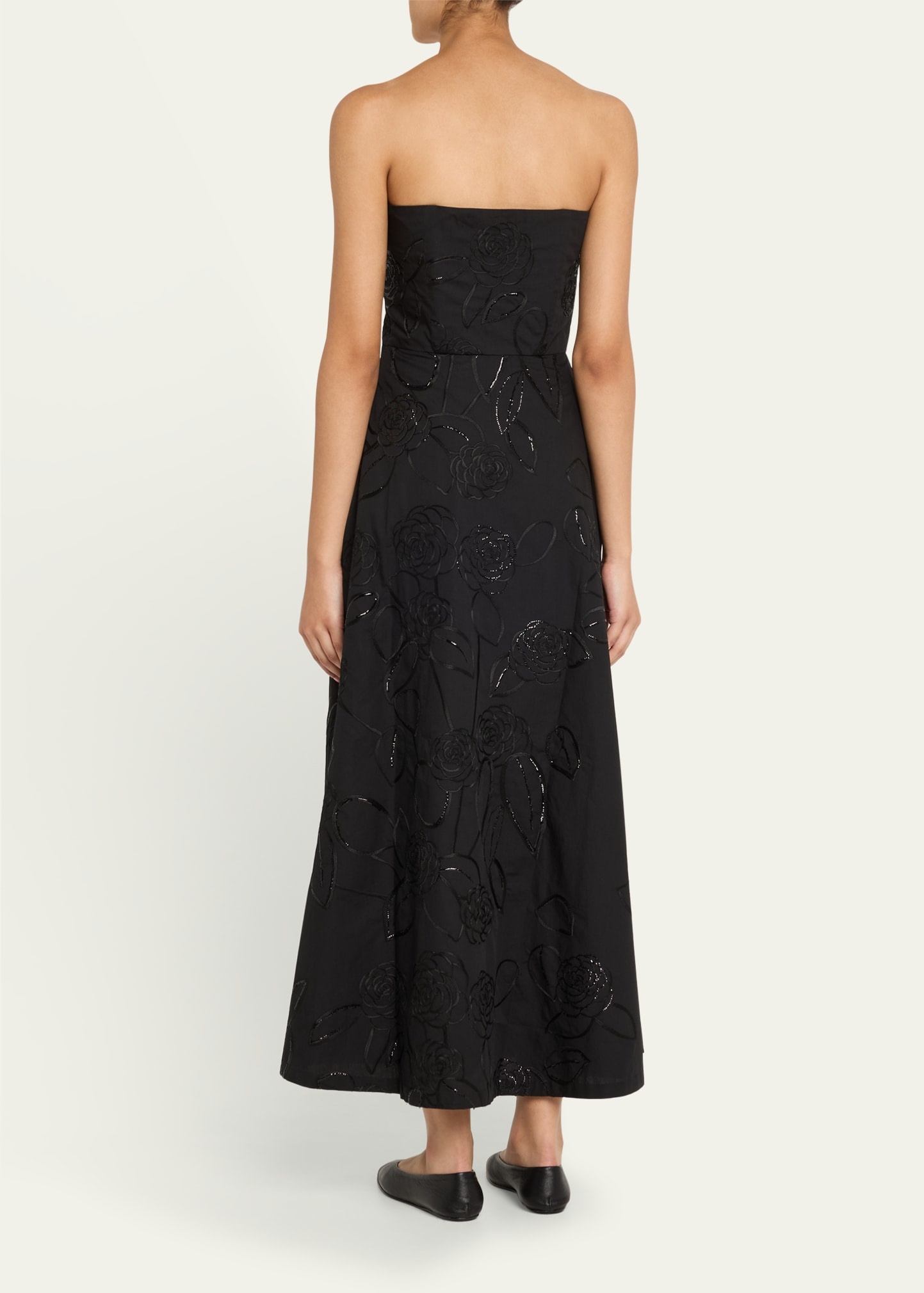 Odette Strapless Camelia Sequined Midi Dress - 3