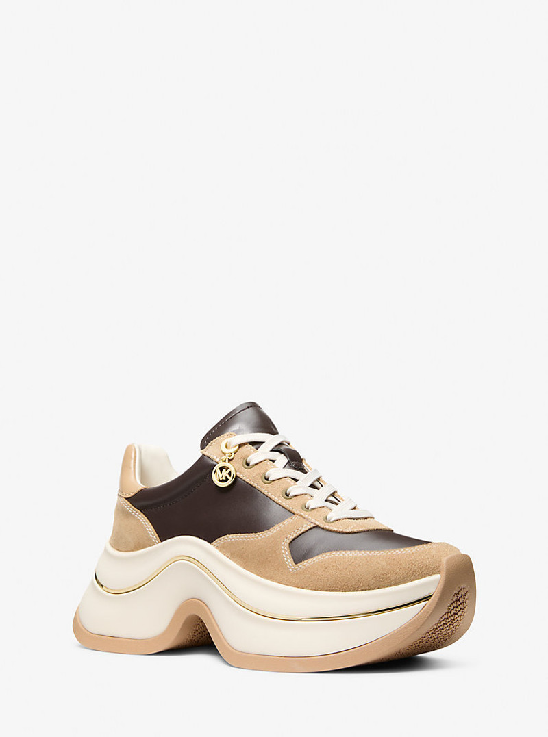 Arla Leather and Suede Trainer 1