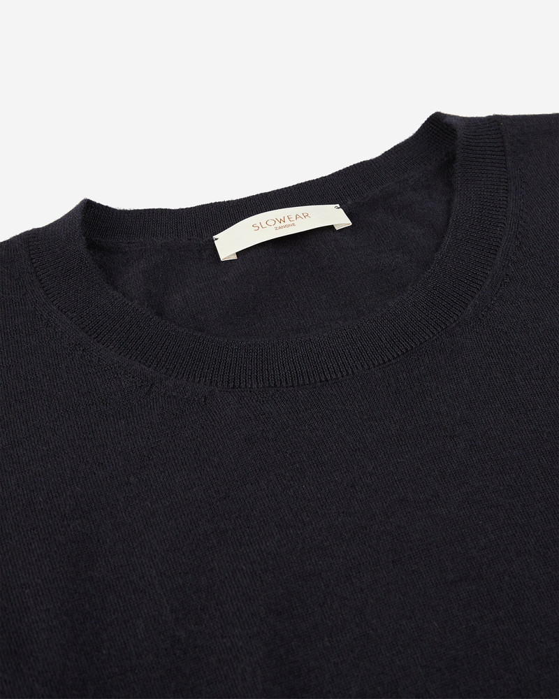 Regular fit crewneck sweater in cashmere and silk 6