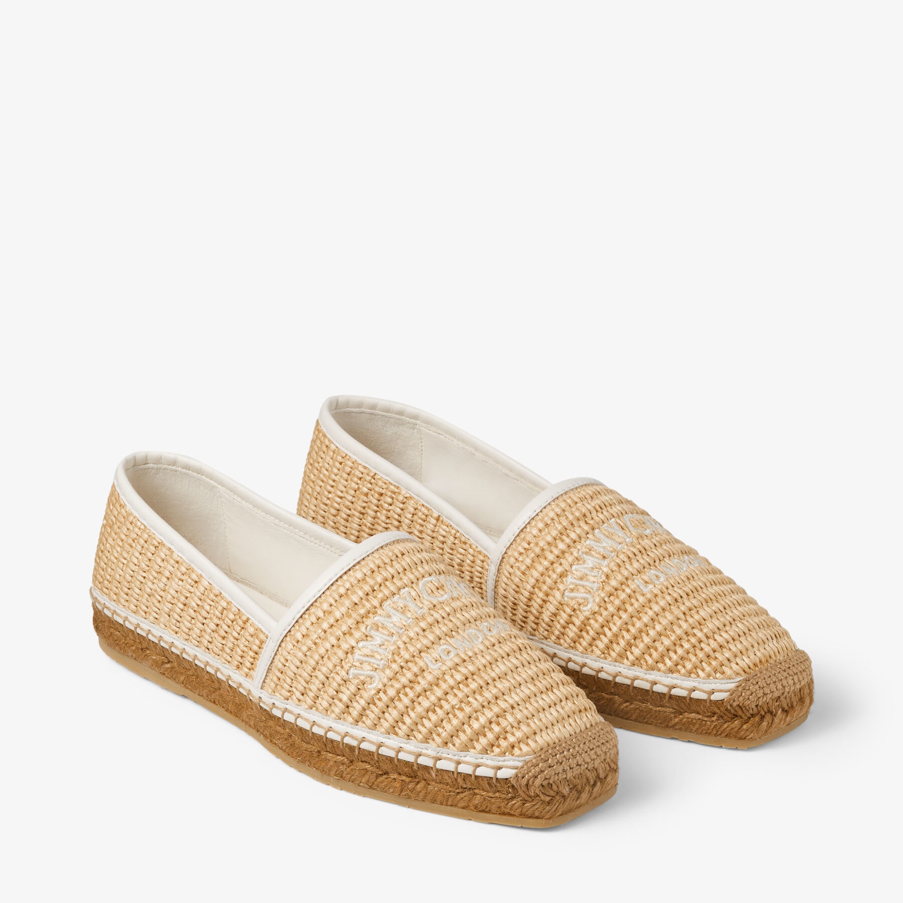Brie Flat
Natural Jimmy Choo Embroidered Raffia Espadrilles - 3
