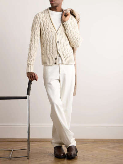 Loro Piana Slim-Fit Cable-Knit Cotton Cardigan outlook
