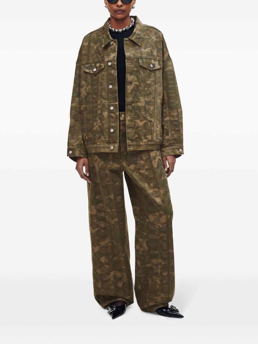camouflage-print denim trucker jacket - 2