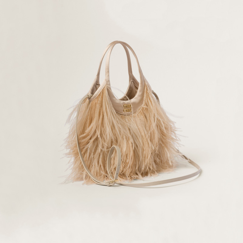 Miu Miu Satin handbag with feathers outlook