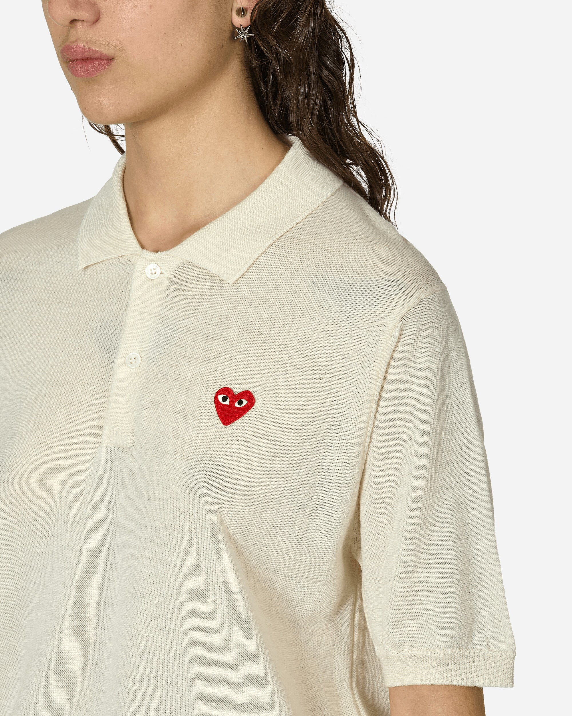 Red Heart Polo Sweater Off White - 5