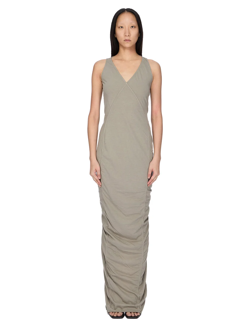 V NECK COLUMN DRESS - 1