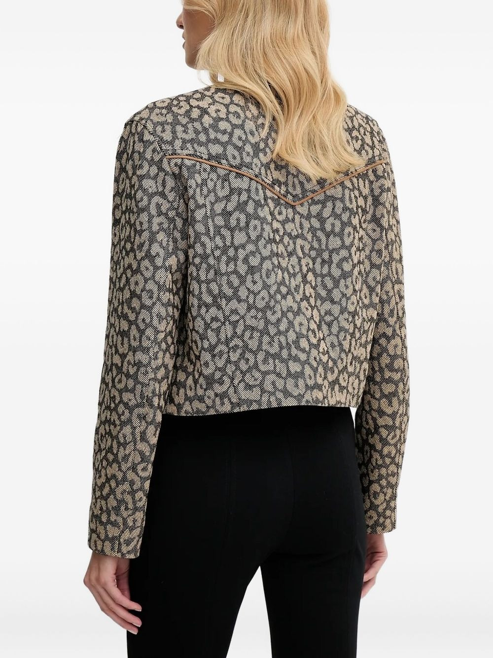 leopard-pattern biker jacket - 2
