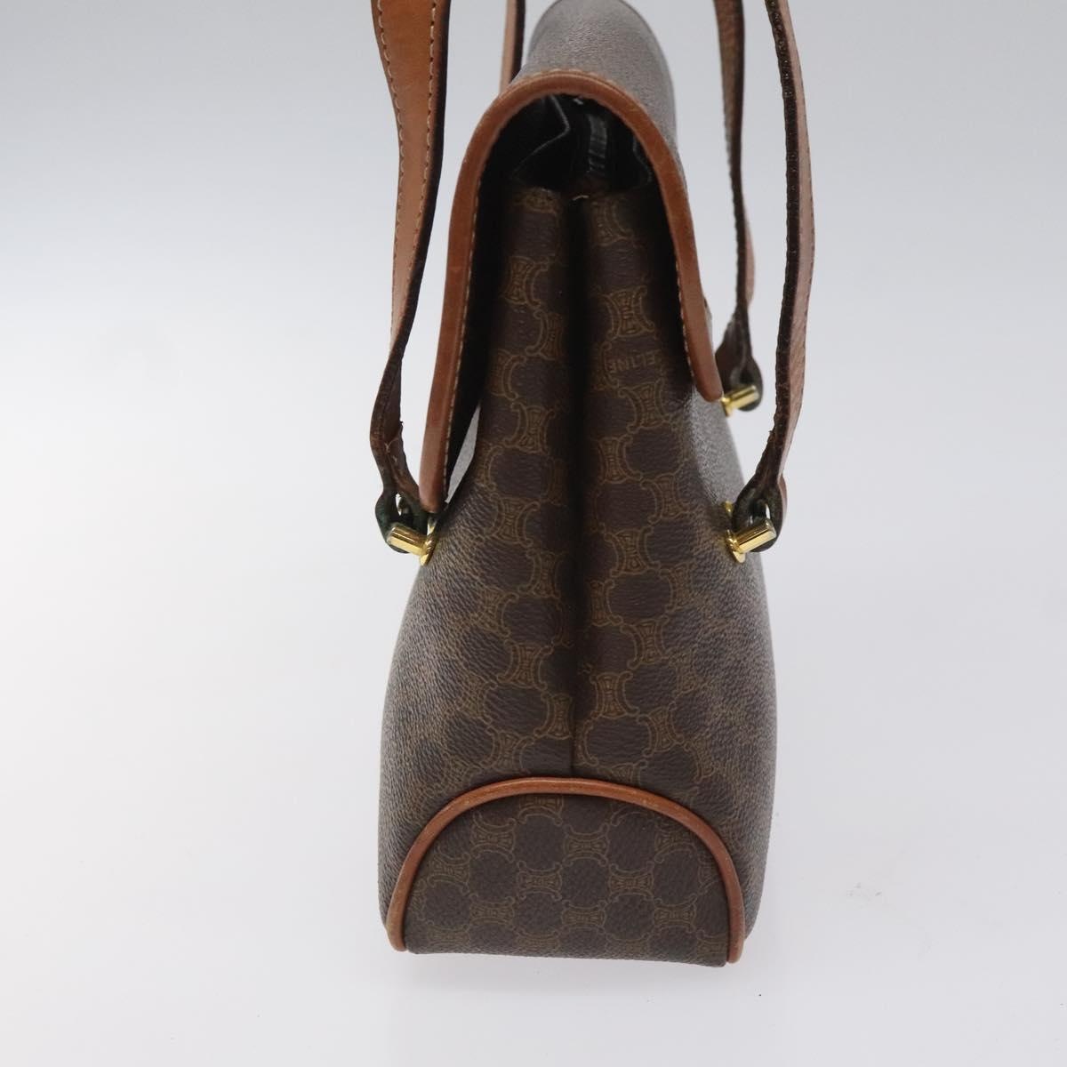 CELINE Macadam Canvas Hand Bag Pvc Leather Brown - 5
