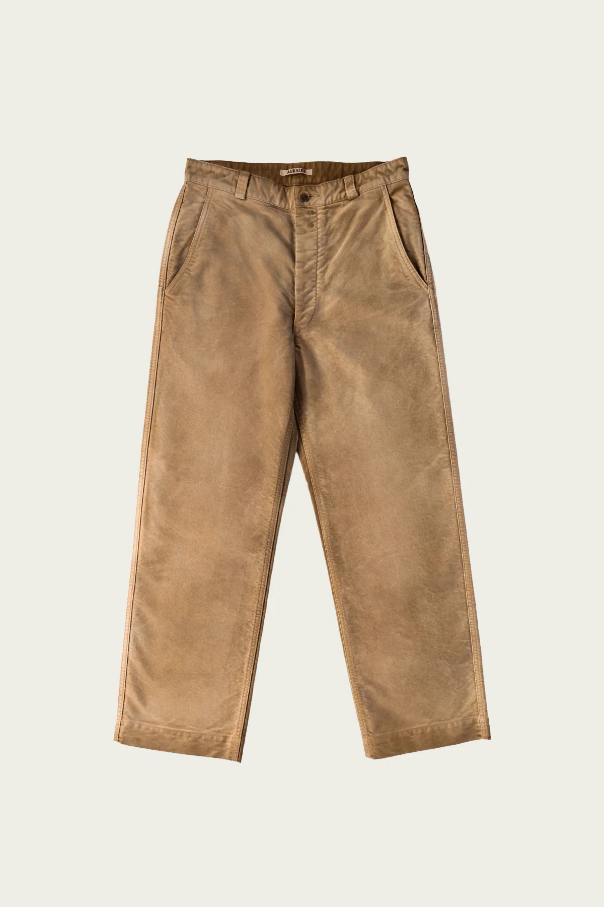Garment-Dyed Organic Cotton Heavy Moleskin Pants - Faded Brown - 1