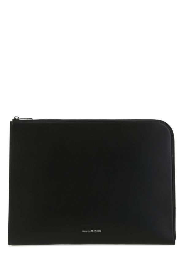 ALEXANDER MCQUEEN Black Leather Document Holder - 1