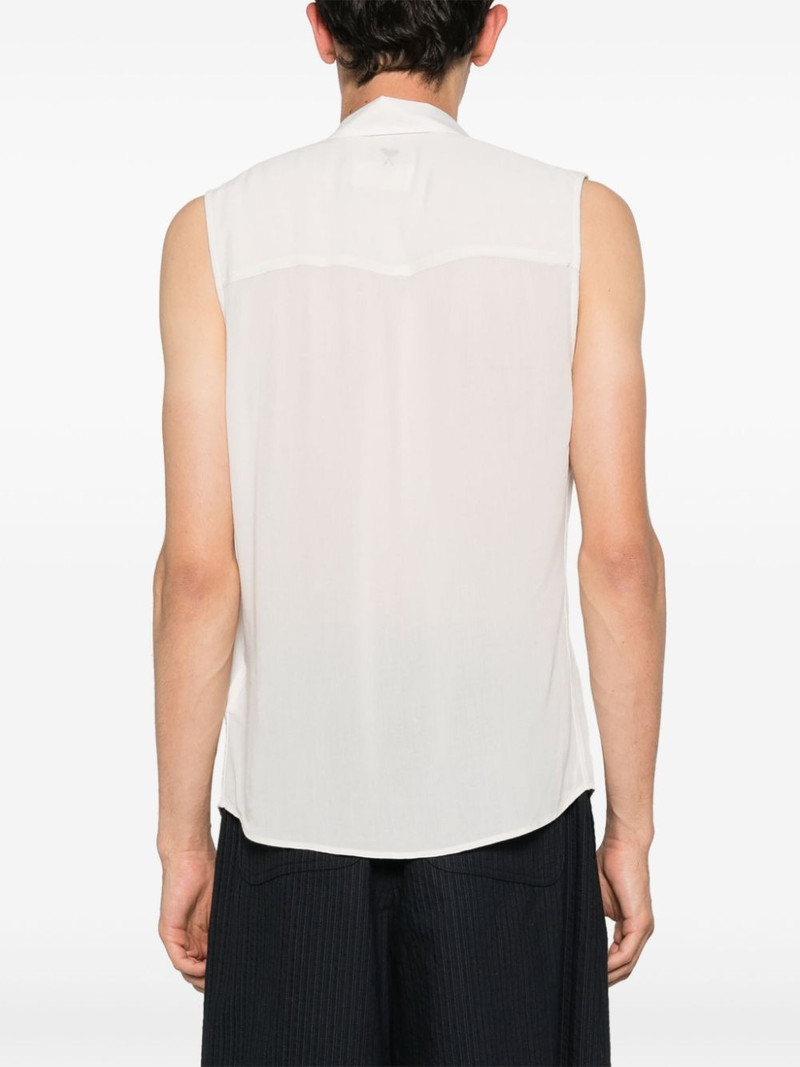 straight-collar crepe shirt 5