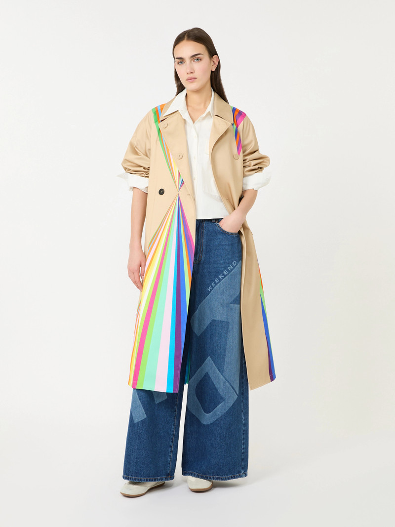 WEEKEND Max Mara Trench coat in water-repellent cotton with rainbow print - MULTICOLOUR outlook