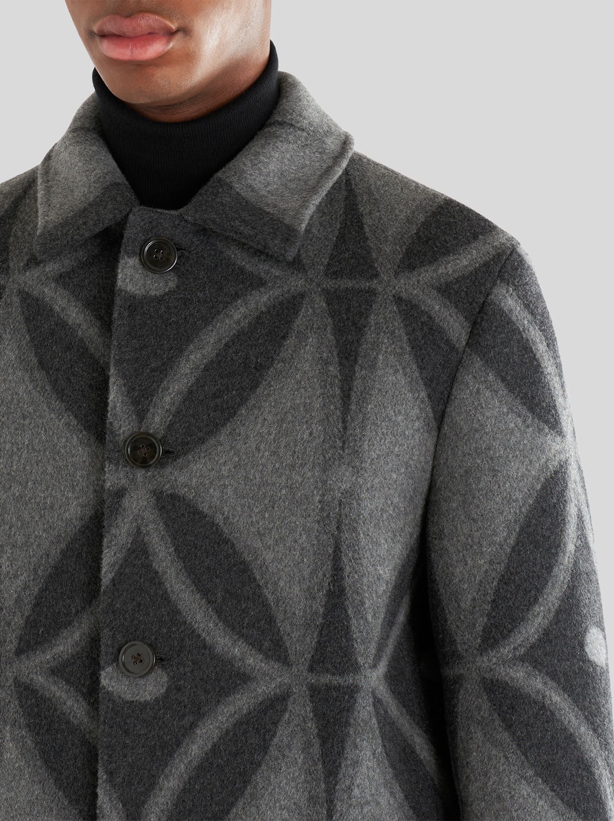 JACQUARD WOOL COAT - 2