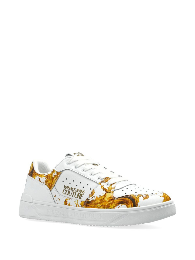 VERSACE JEANS COUTURE printed leather sneakers outlook