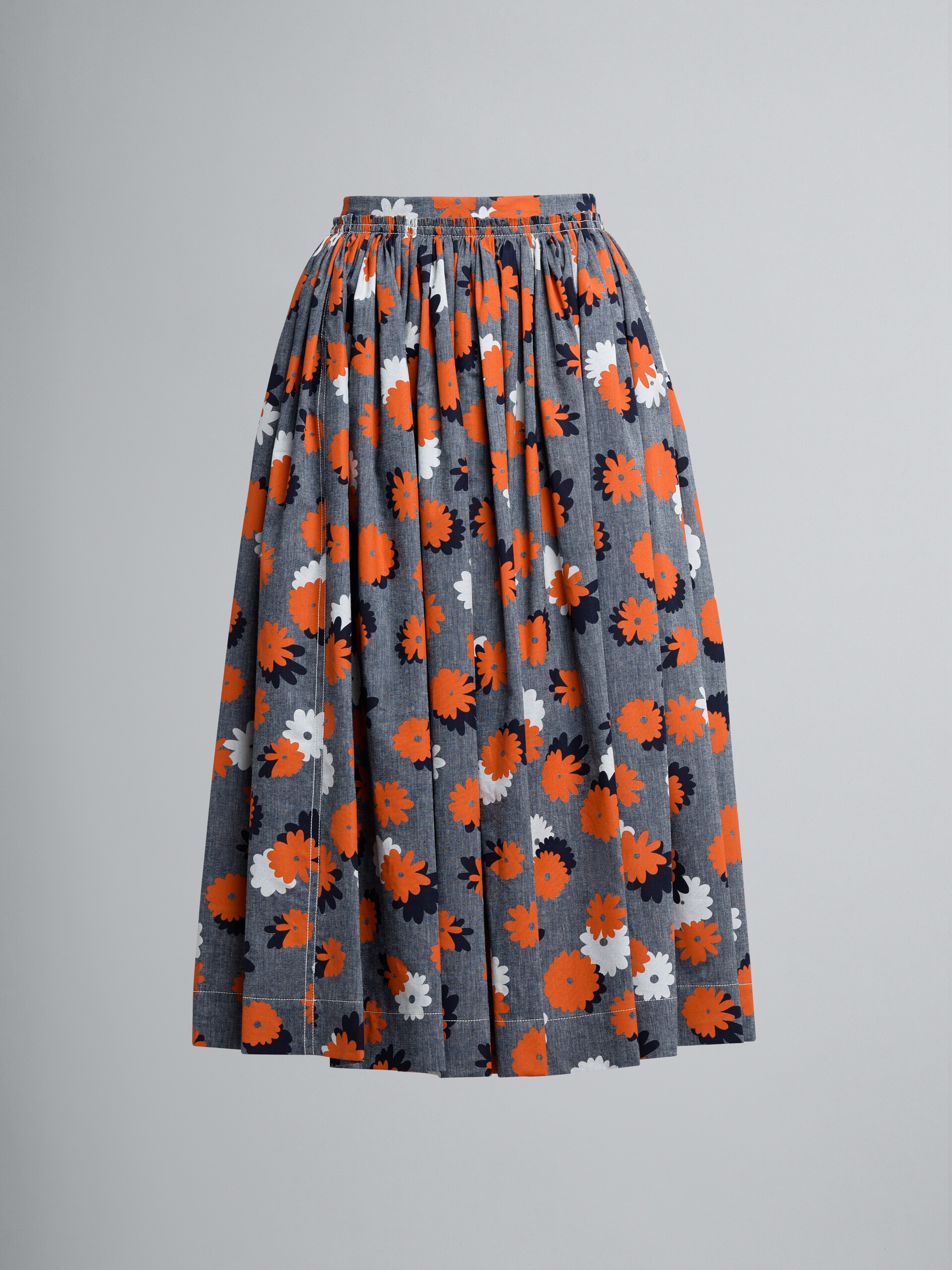 DAISIES PARTY PRINT CHAMBRAY SKIRT - 1