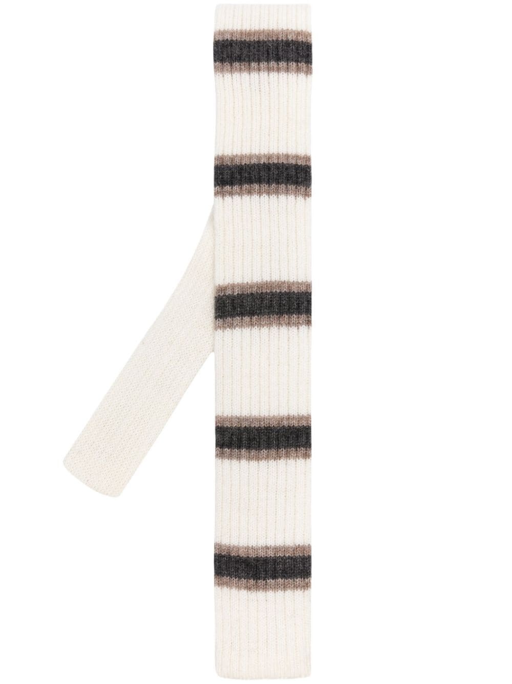 stripe-pattern knitted tie - 1