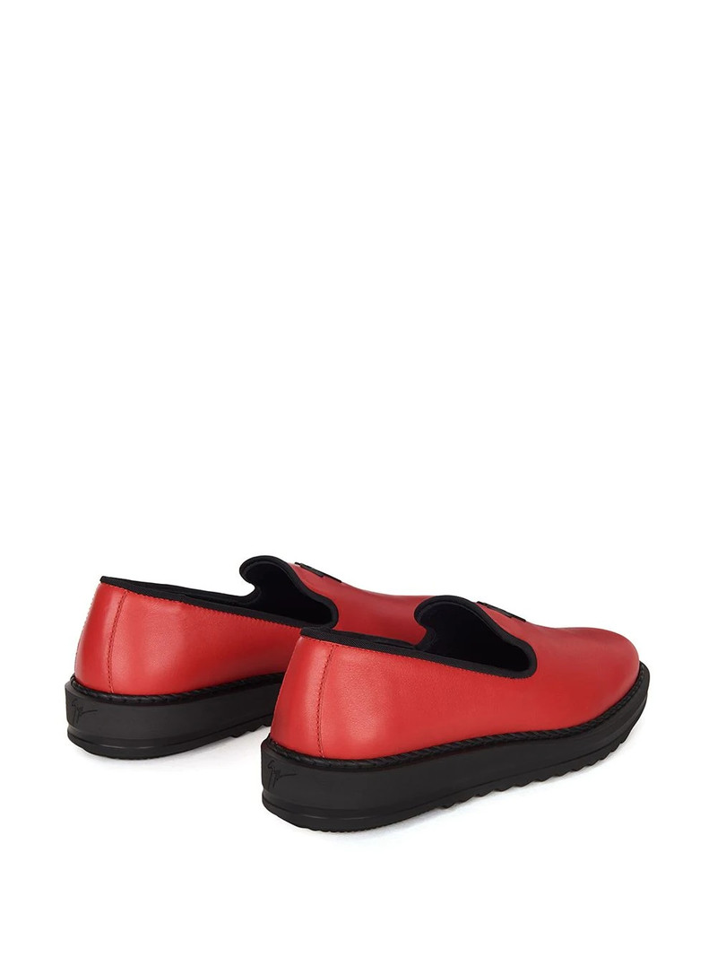 slip-on leather slippers with logo detail 3
