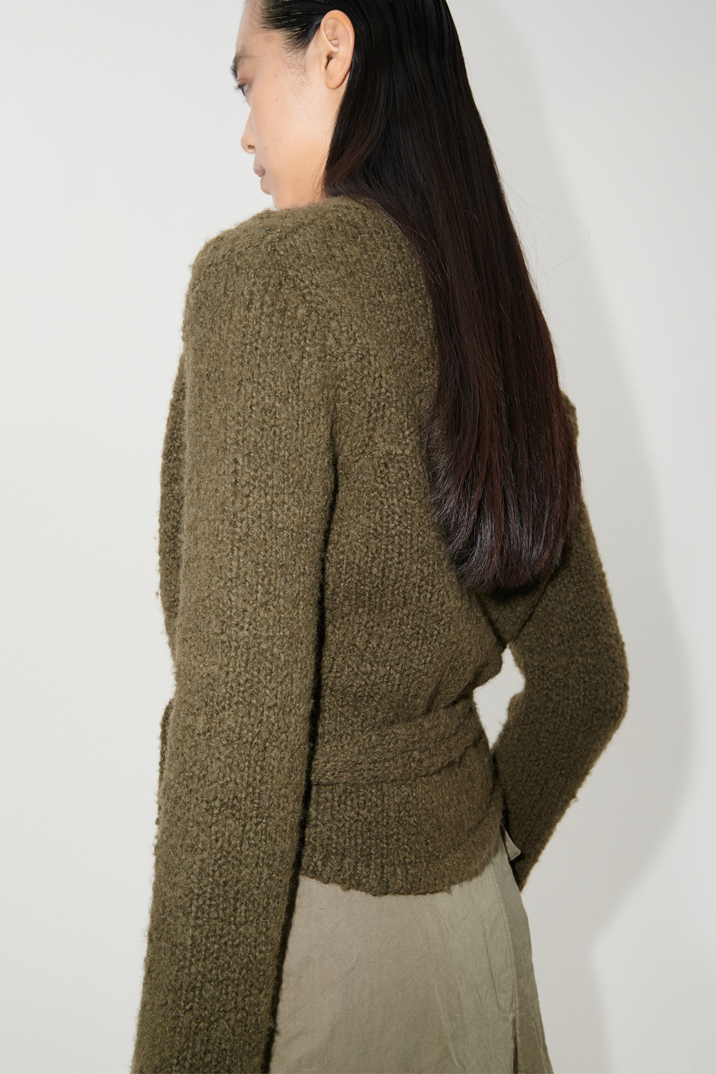 Wrap Knit Olive Cartoon Wool - 4