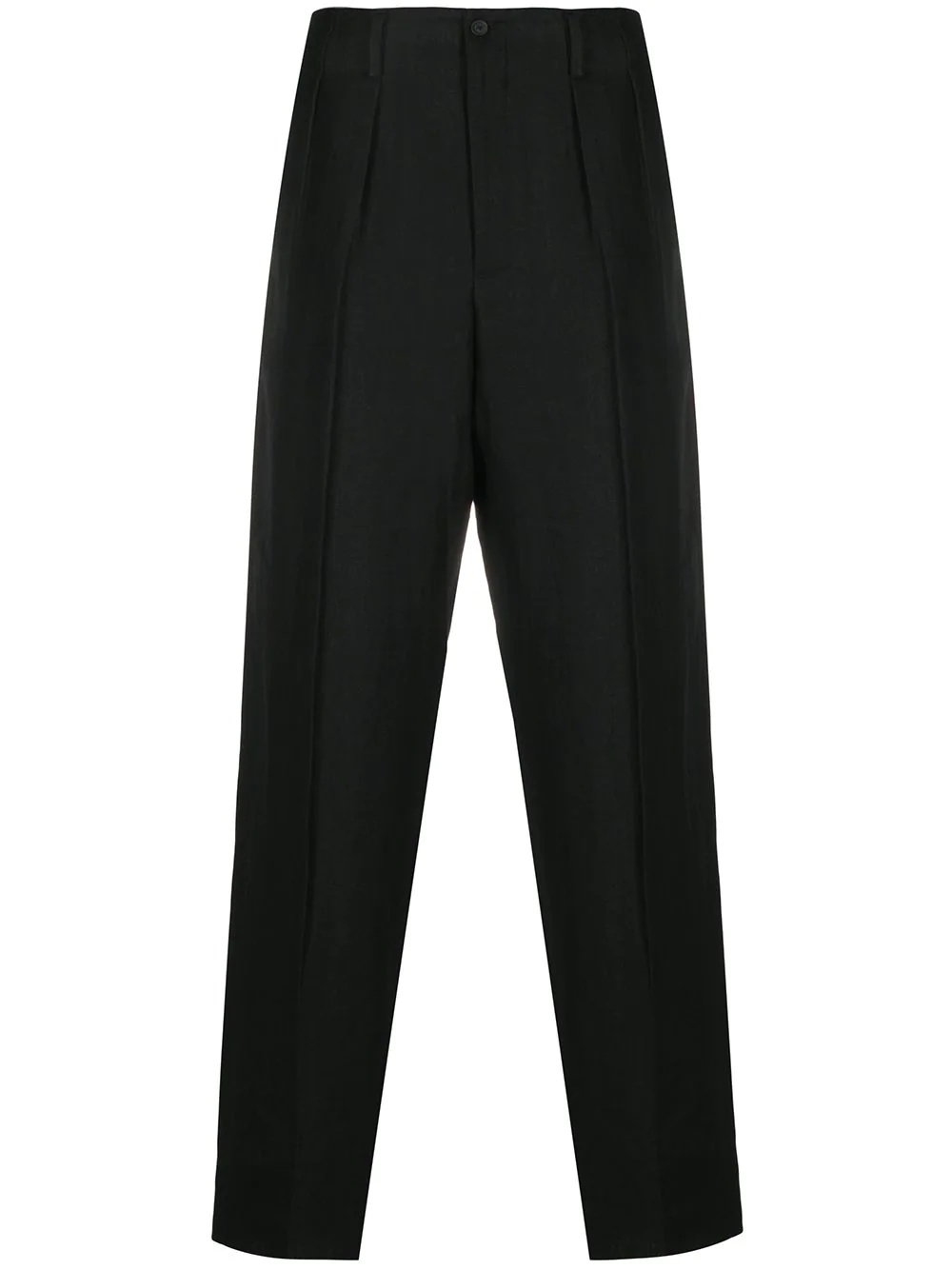 pleated straight-leg trousers - 1