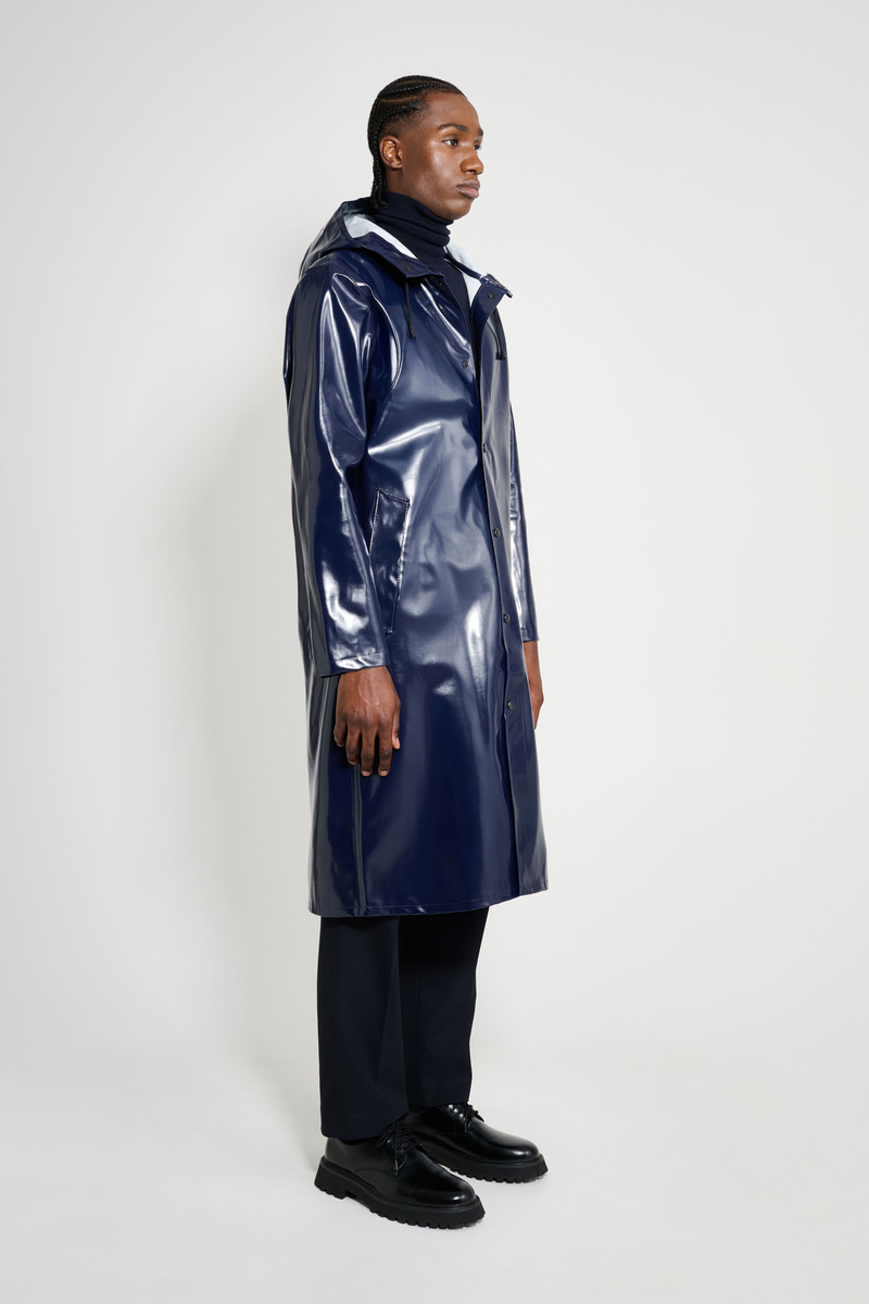 Stutterheim Stockholm Long Opal Raincoat Navy outlook