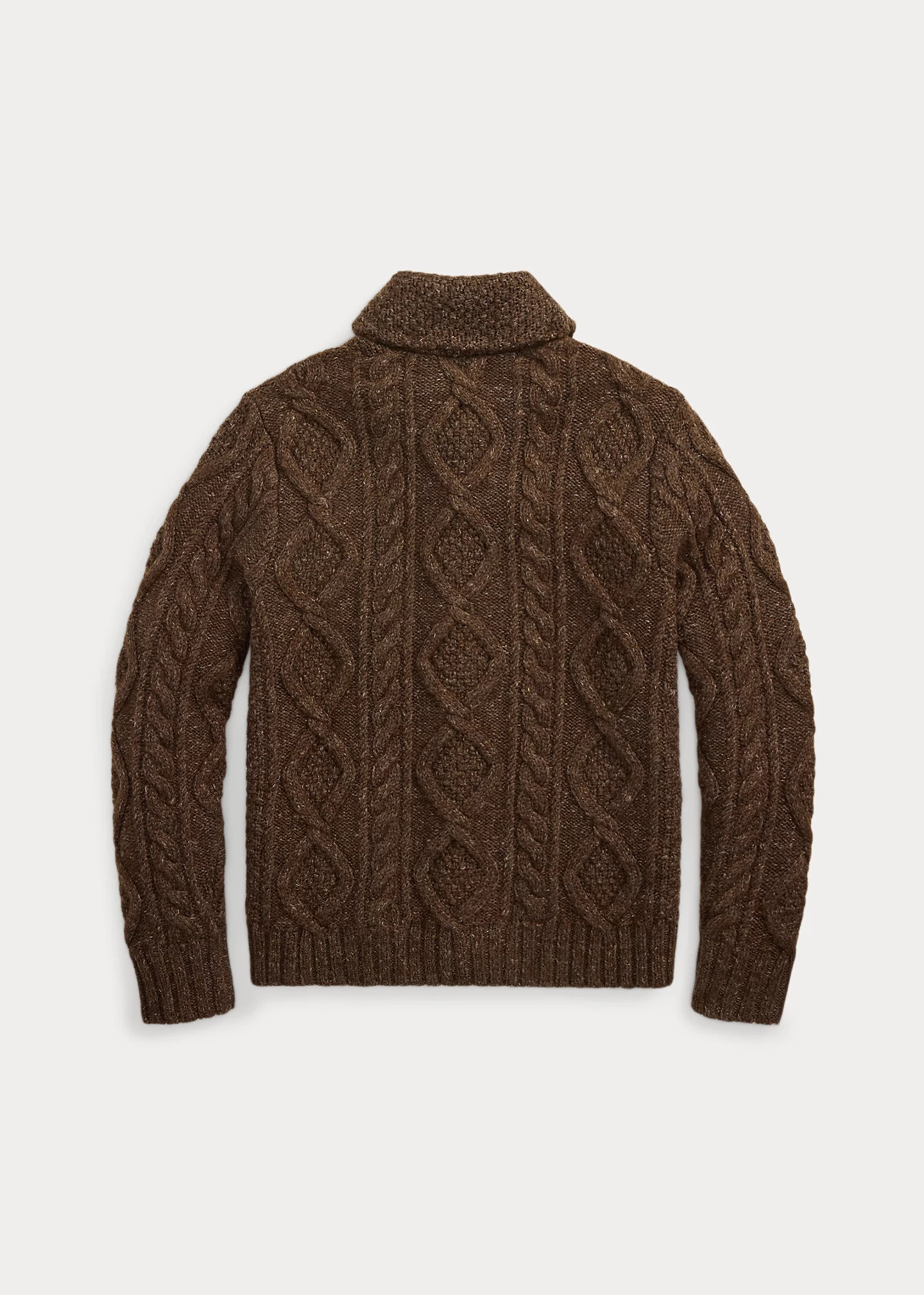 Heathered Aran-Knit Shawl Cardigan - 2