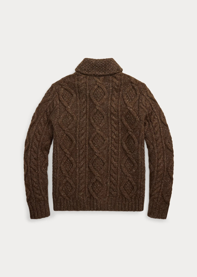 RRL by Ralph Lauren Heathered Aran-Knit Shawl Cardigan outlook