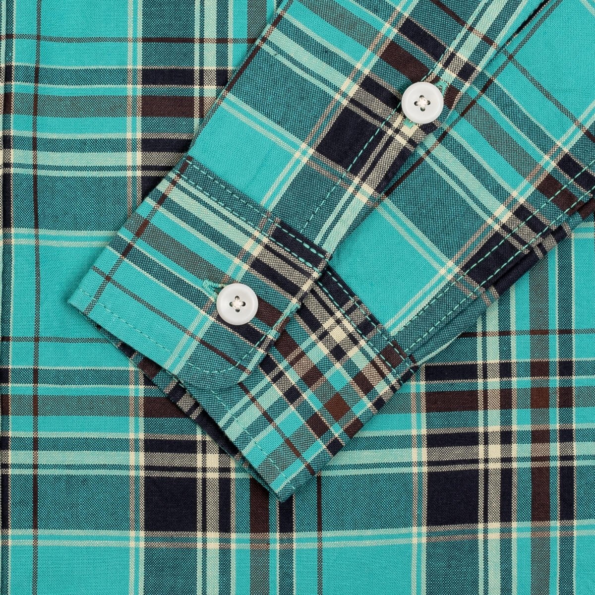 IHSH-356-GRN 5oz Selvedge Madras Check Work Shirt - Green - 11