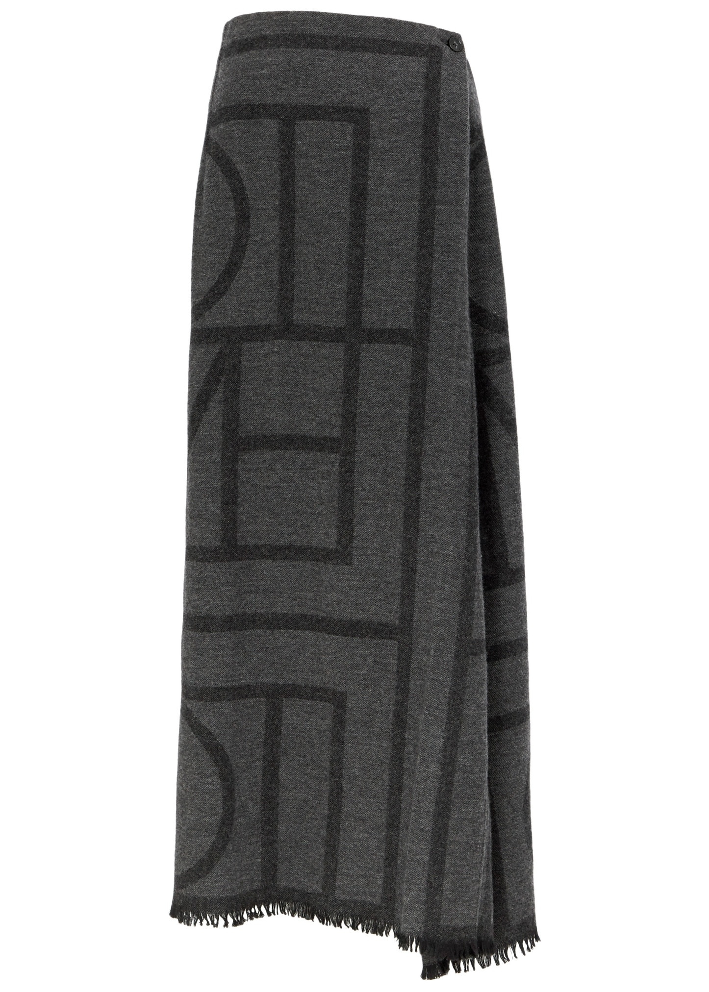 Logo wool maxi wrap skirt - 1