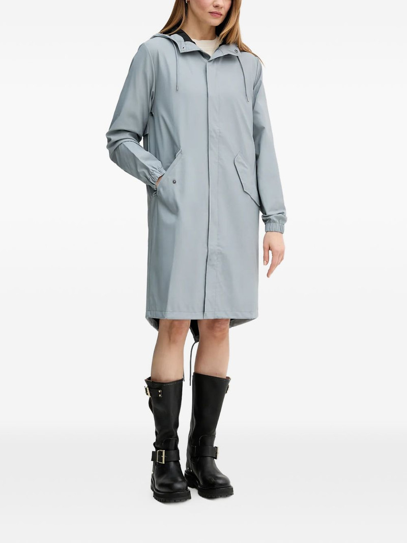 RAINS Fishtail flap-pockets coat outlook