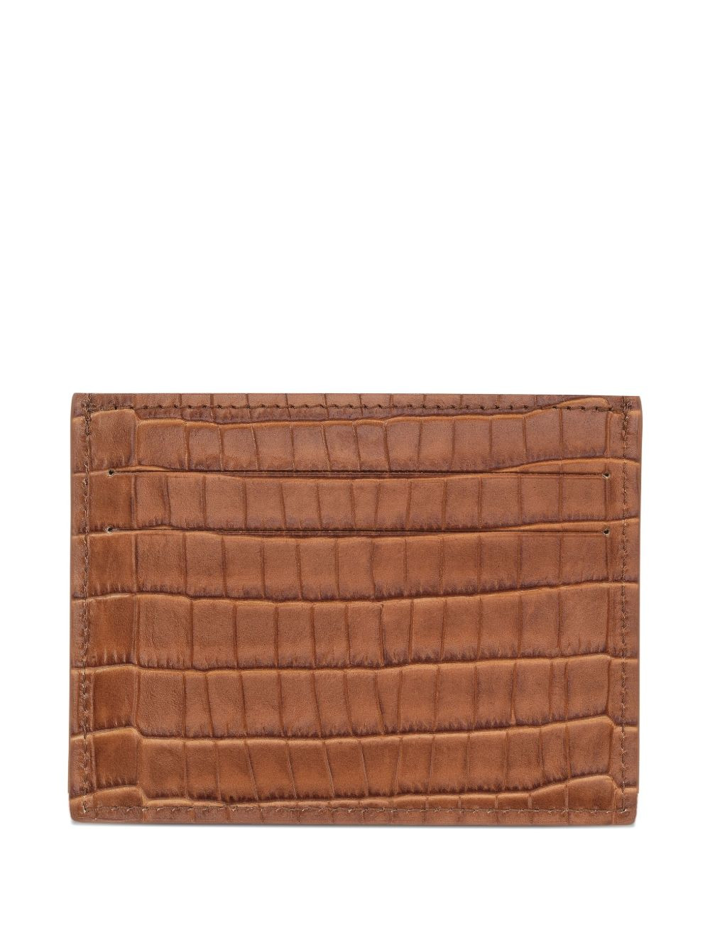 crocodile-effect leather cardholder - 2