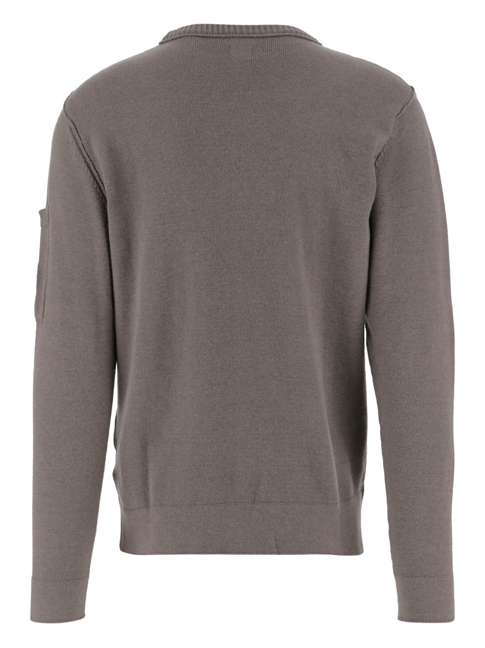 crew neck lens pocket sweater - 2