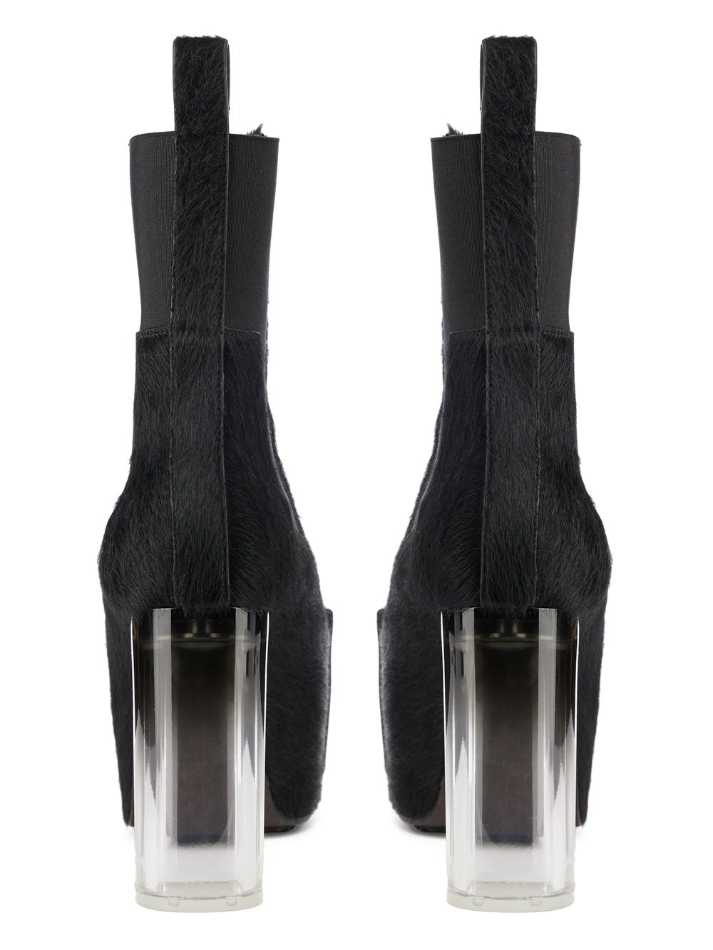 靴 rick owens Pony hair kiss boot Pre-owned Rick Owens Sample Pony Hair Kiss Heel Shoes In