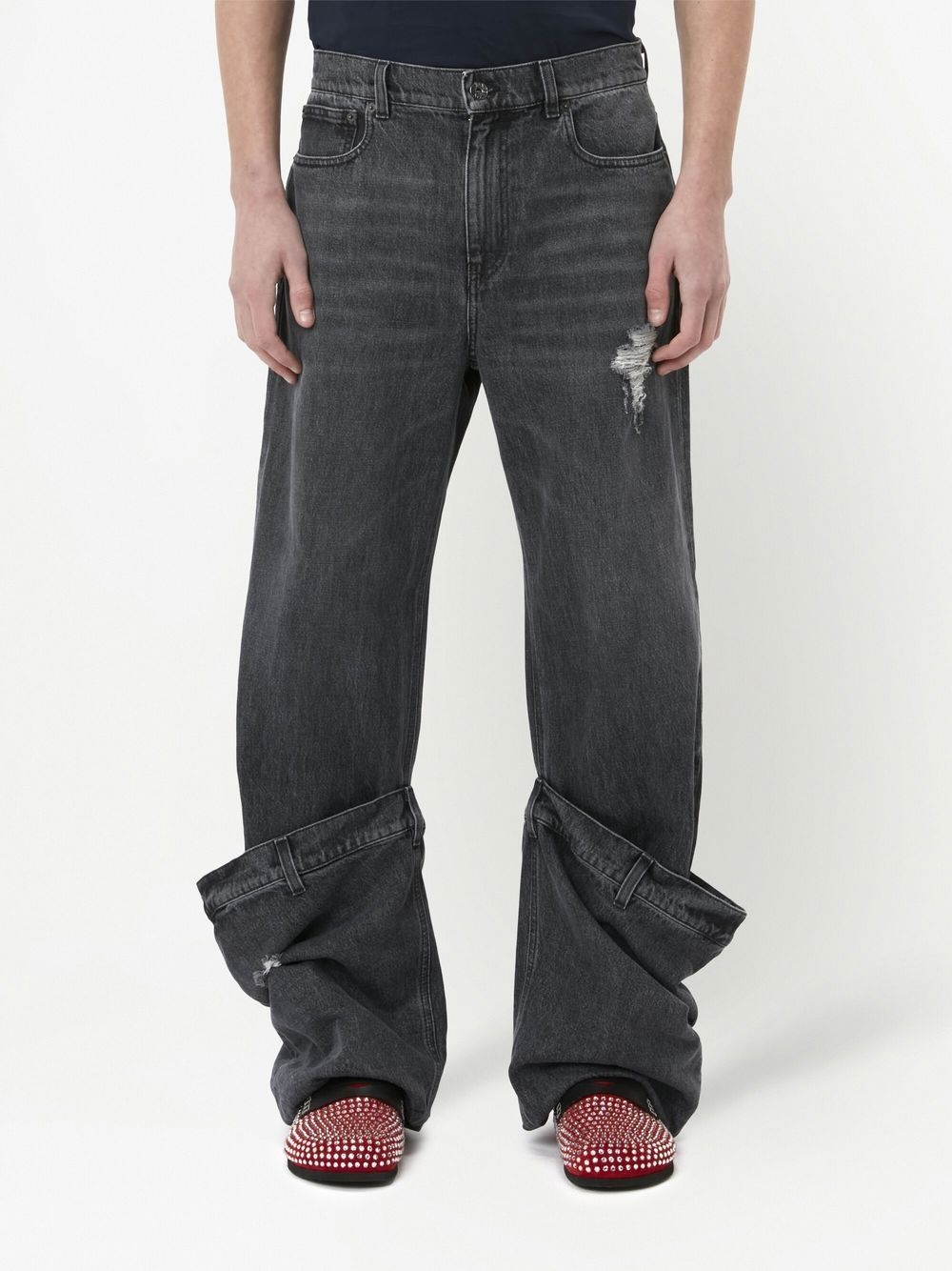 distressed Bucket jeans - 4