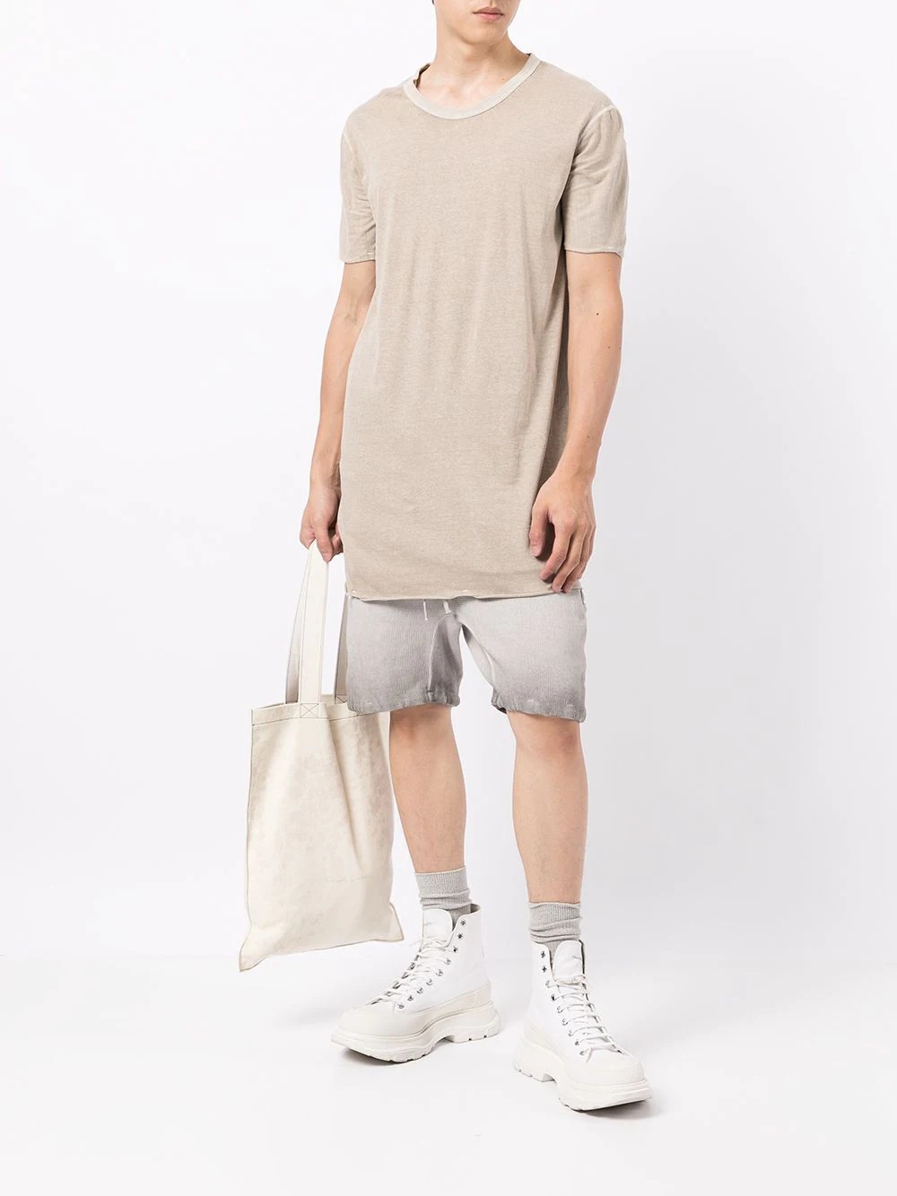 stonewashed cargo track shorts - 2