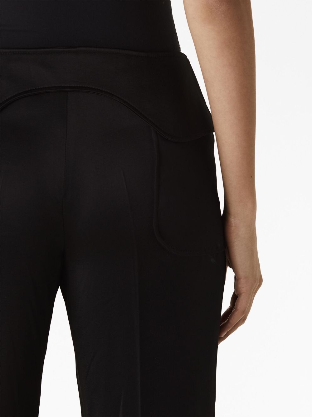 pressed-crease tapered-leg trousers - 5