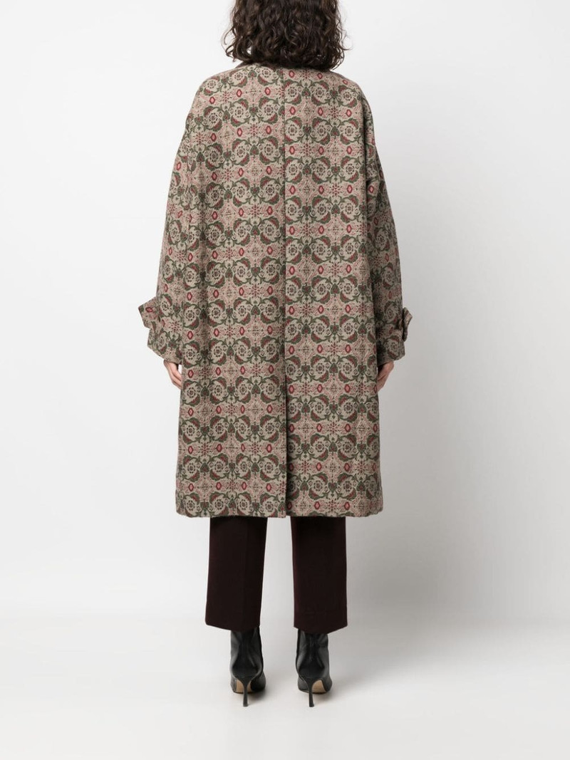 patterned-jacquard single-breasted coat 4