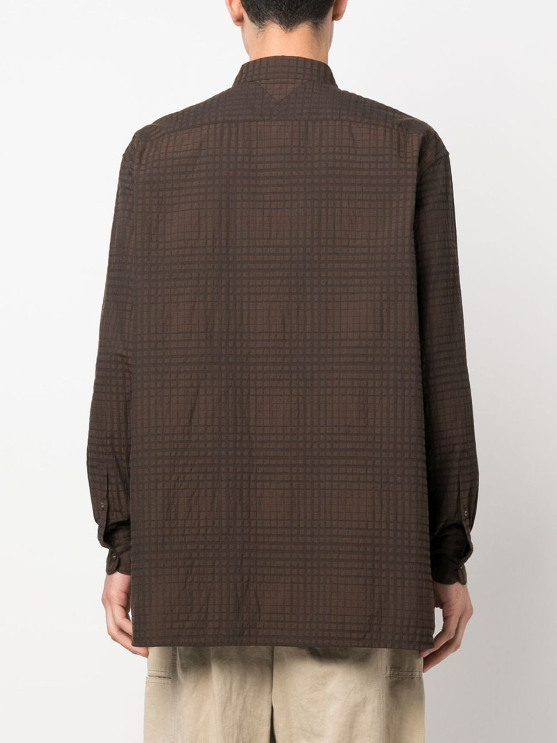 checked- jacquard long-sleeve shirt 4