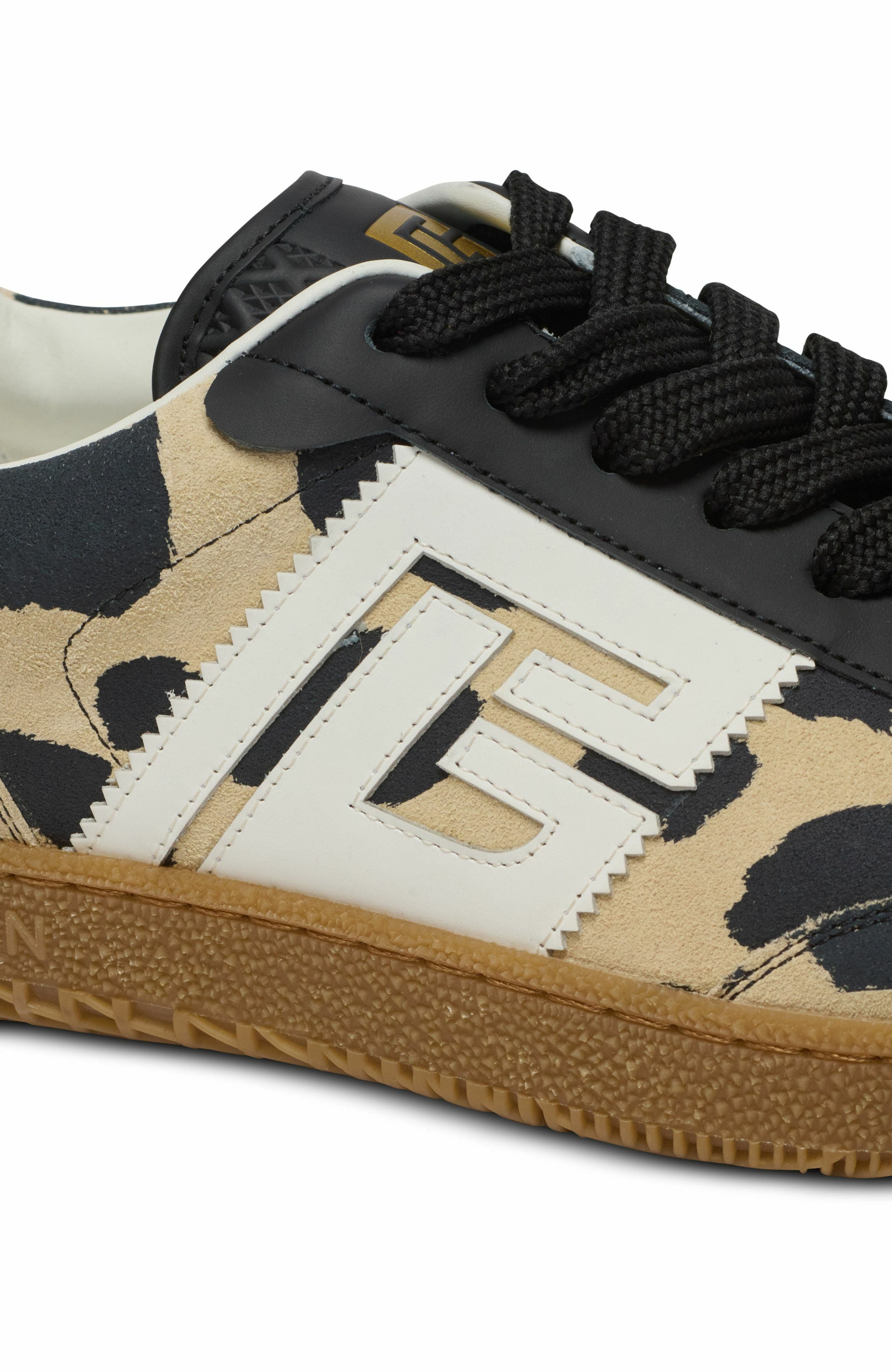 Balmain Swan Leopard Print Suede Leather Trainers in Brown at Nordstrom - 8