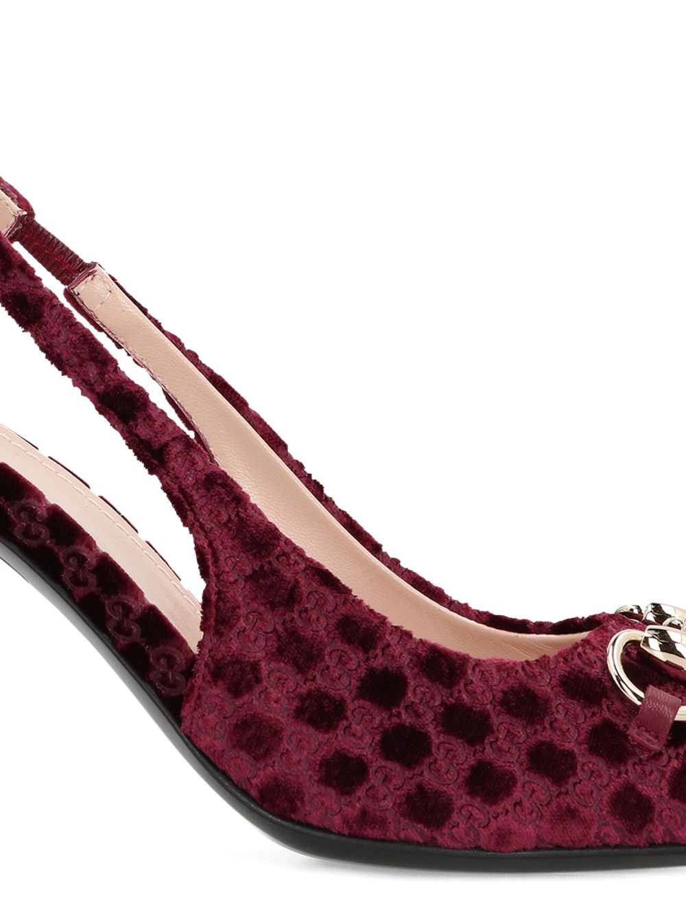 85mm GG velvet slingback pumps - 4