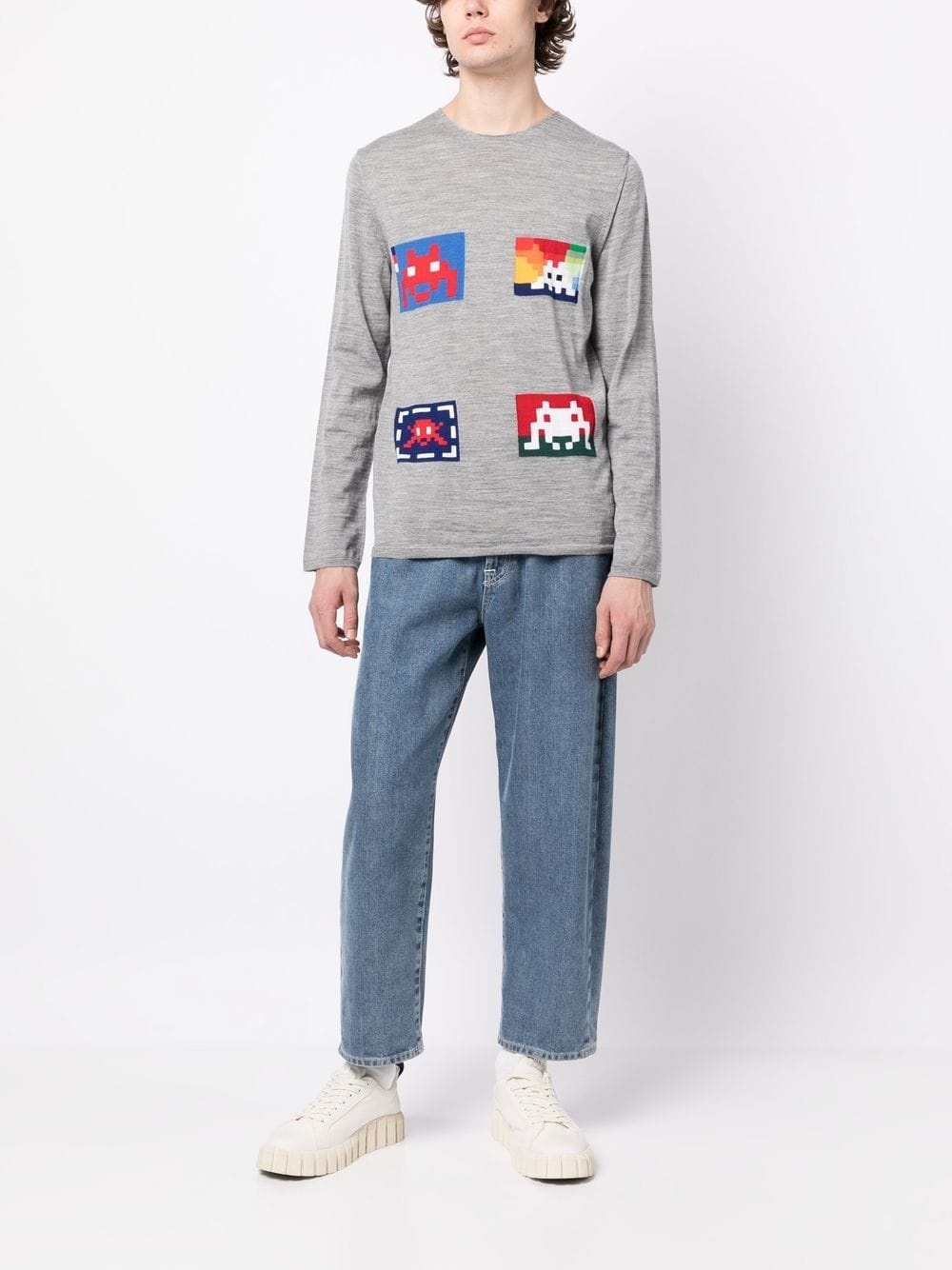 GRAPHIC-PRINT FINE-KNIT JUMPER - 3