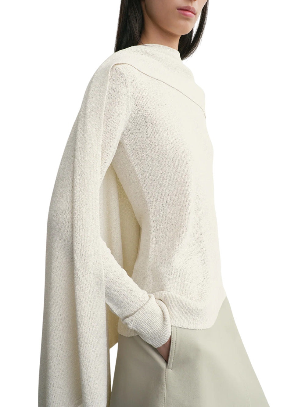 Ecru Knitted Cape - 5