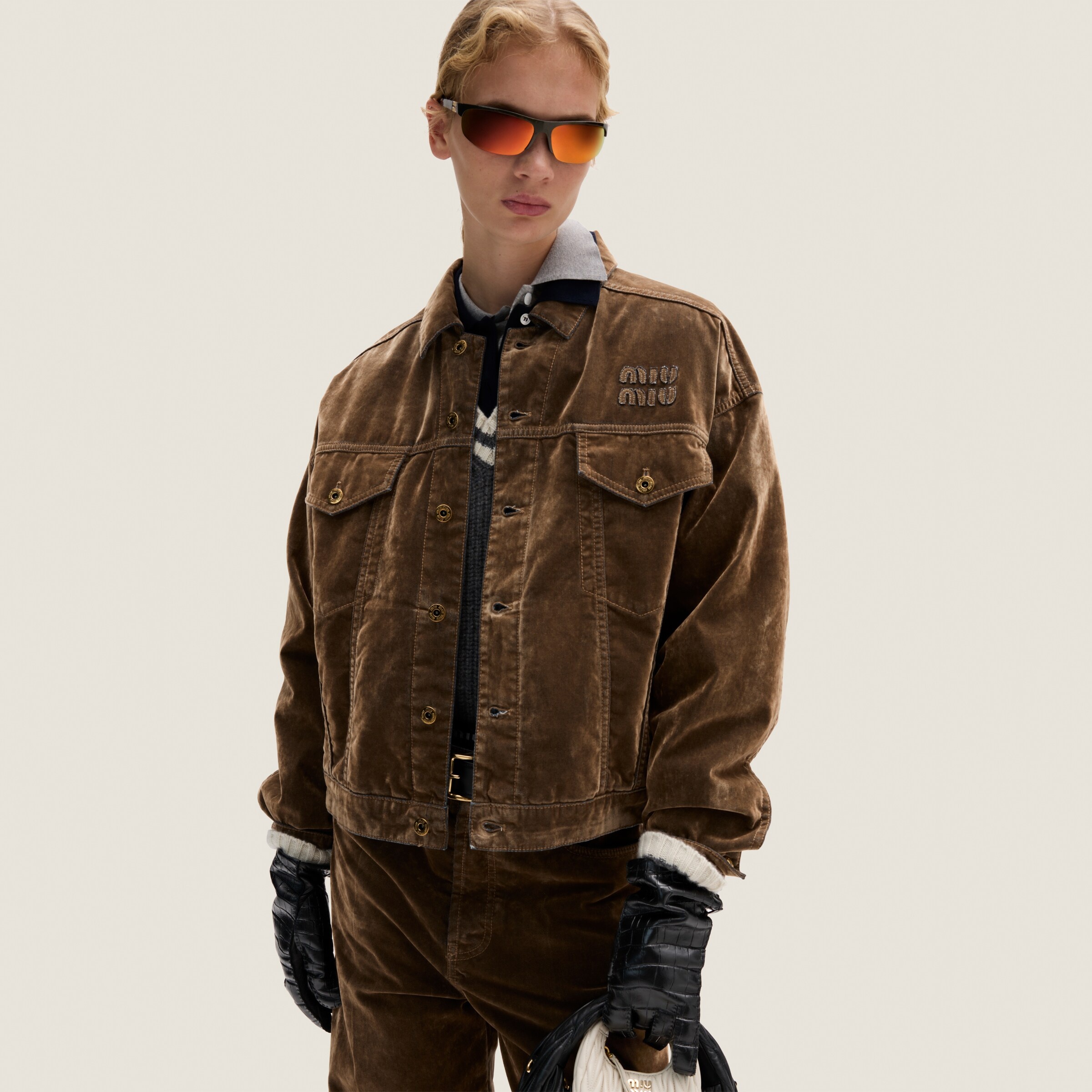 Washed flocked chambray blouson jacket - 2