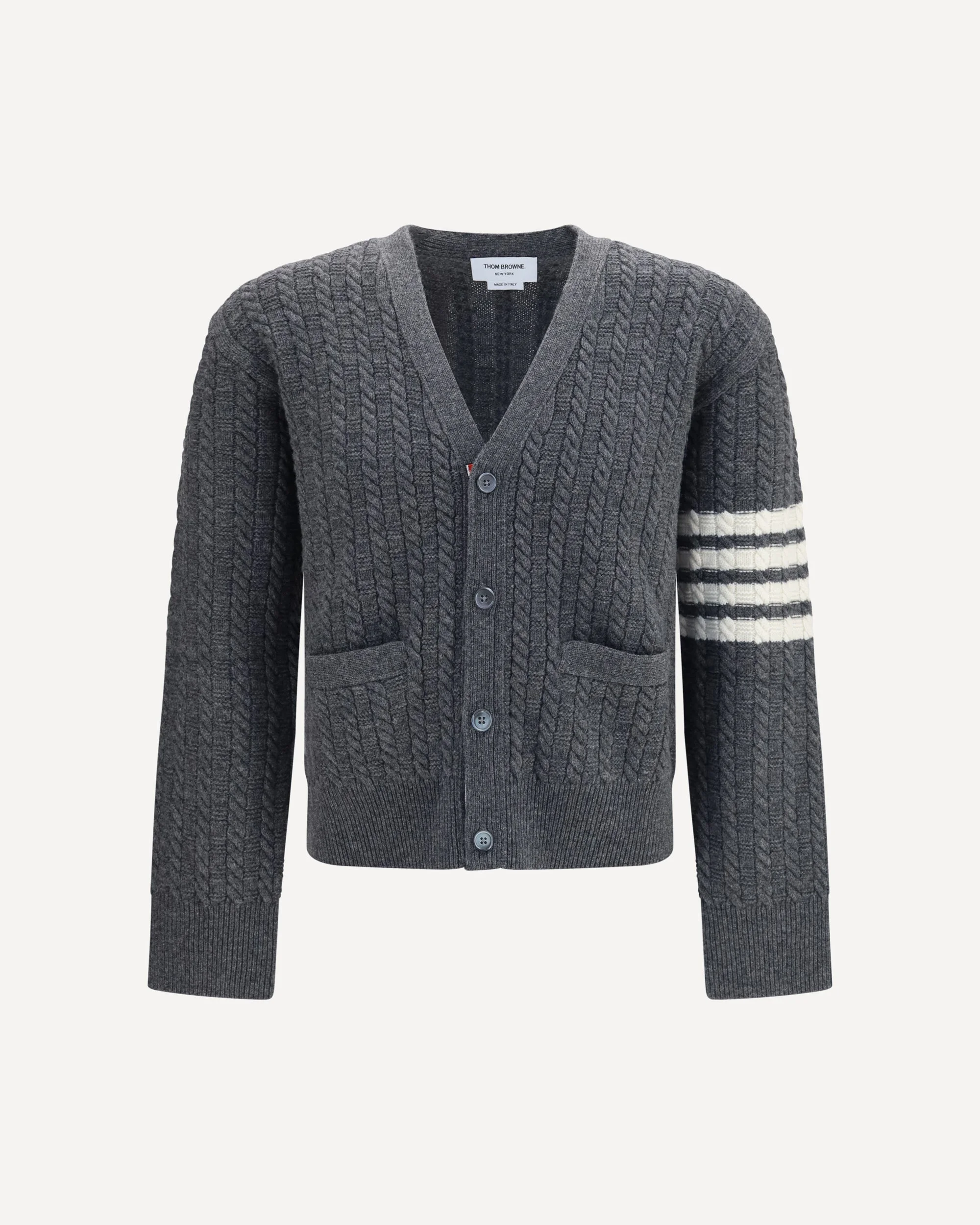 V-neck Sweater with Anchor embroidery on the back - 1