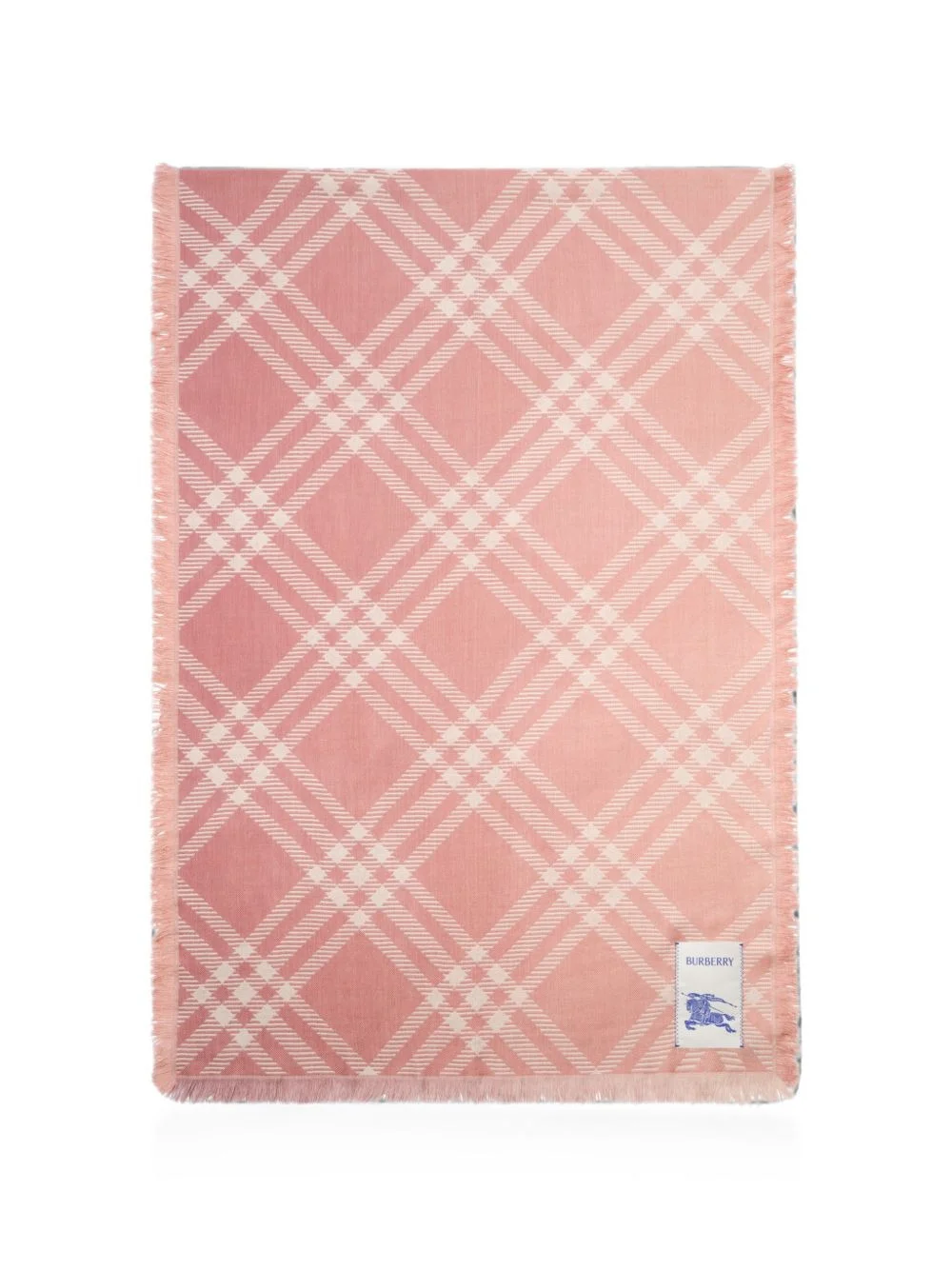 gradient check wool silk scarf - 1