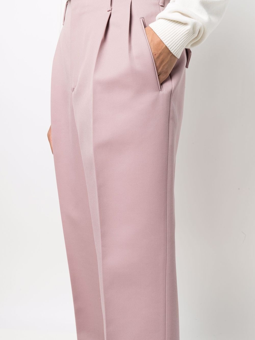 pleated straight-leg trousers - 5