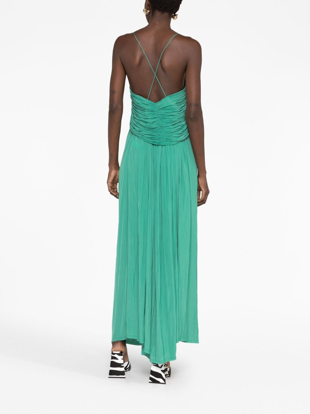 embellished pleated maxi dress - 6