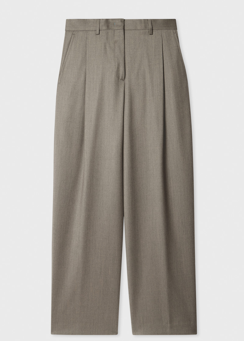 Women's Grey Flannel Wide-Leg Trousers 1
