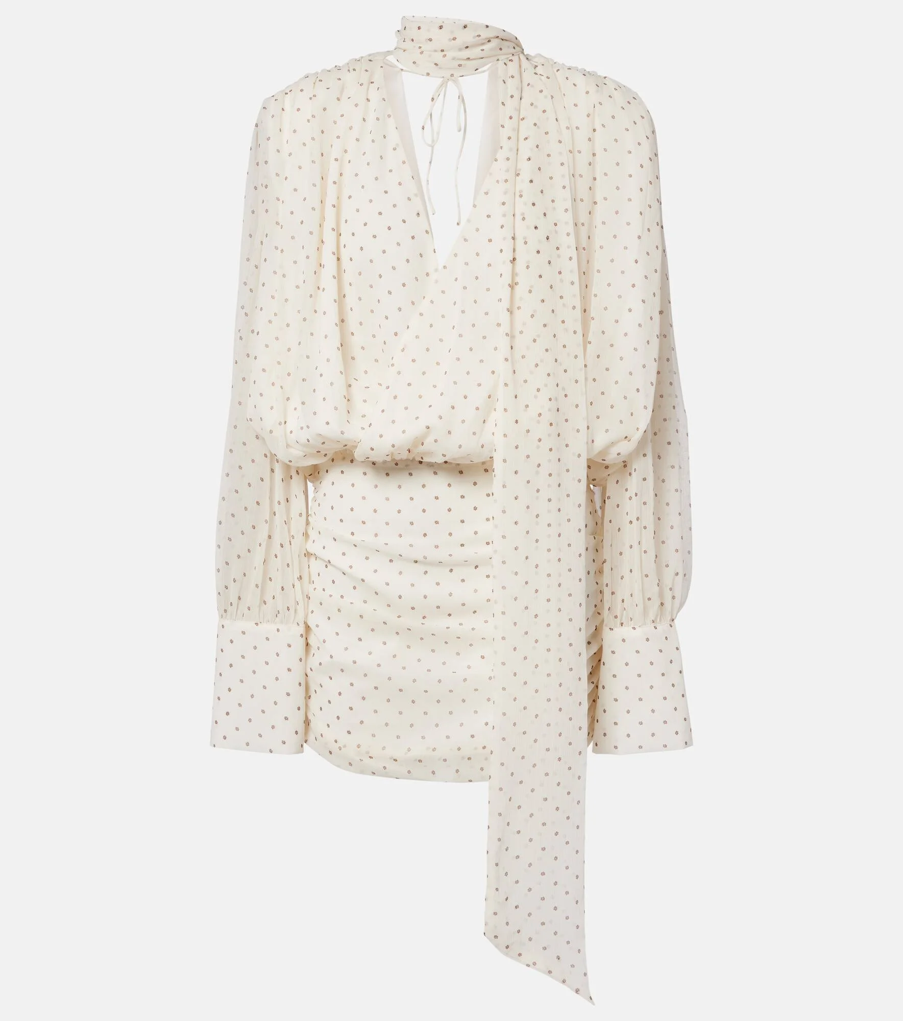 Floral scarf-detail minidress - 1