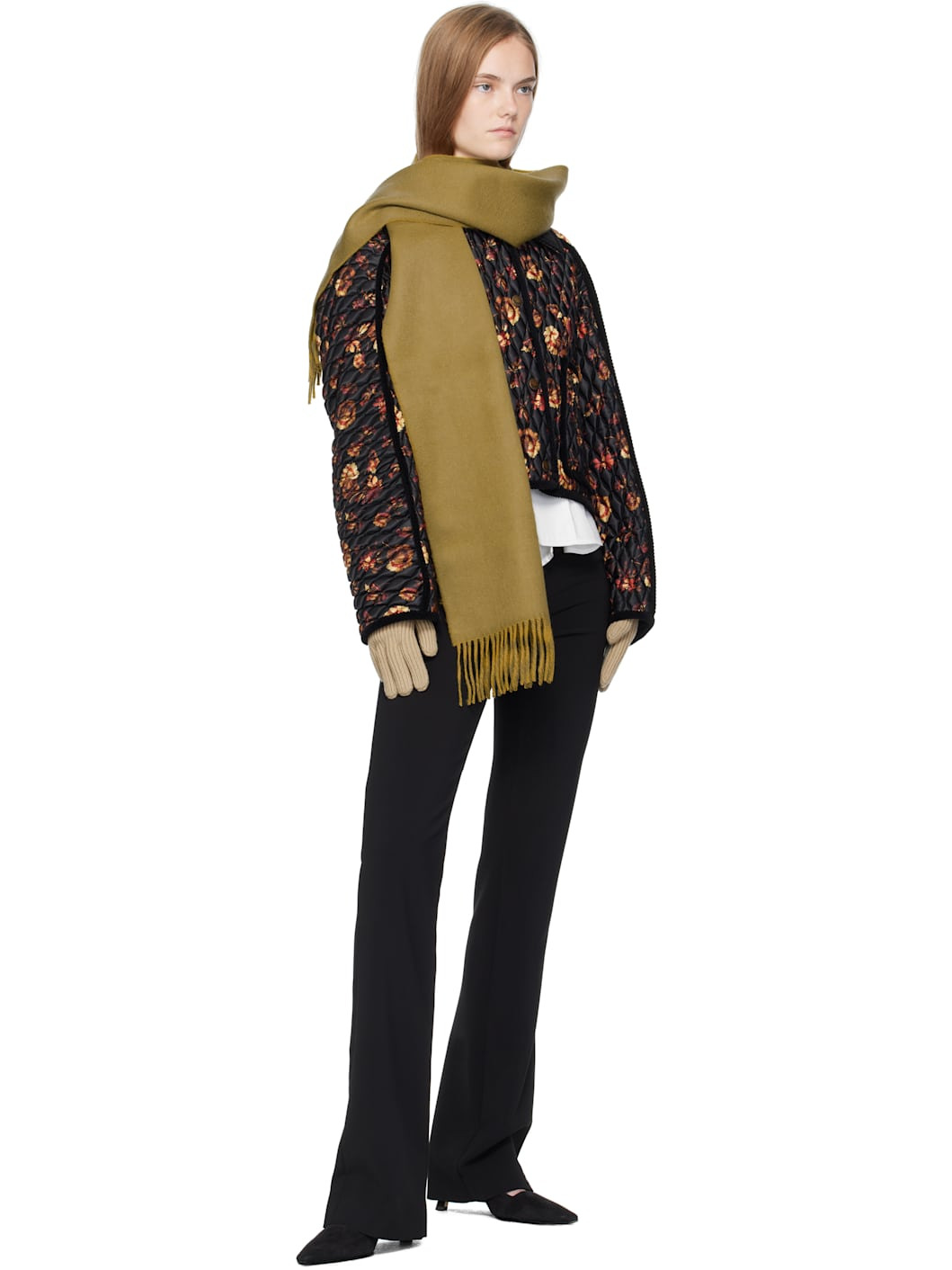 Khaki Cashmere Scarf - 3