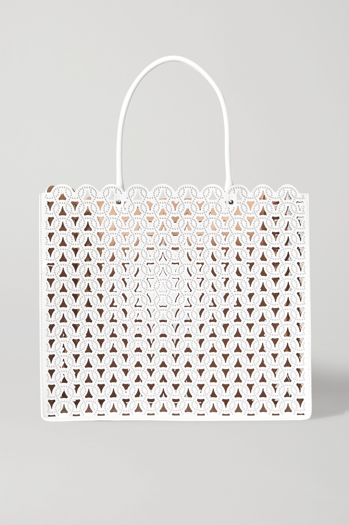 Garance medium studded laser-cut leather tote - 1